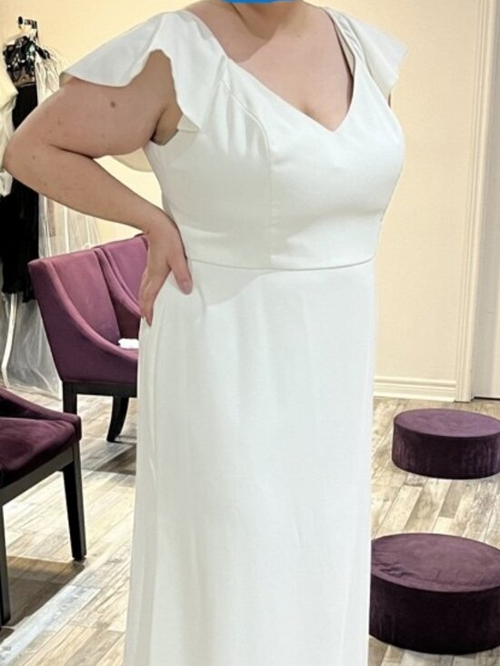 Jenny Yoo Dresses & Skirts - JY Jenny Yoo Dessy Crepe A-Line Wedding Dress Ivory Size 22L